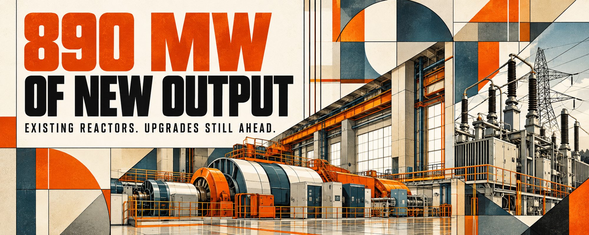 Editorial illustration of existing turbine and grid equipment; the planned upgrades have not yet delivered power.