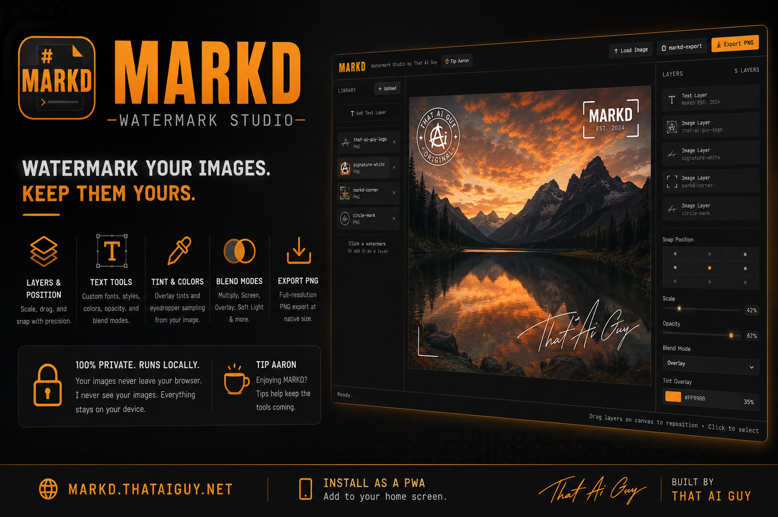 MARKD watermark studio preview.